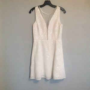 BCBG Off White Sequence Evening Dress